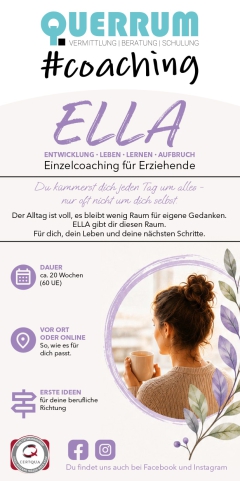 ELLA<br>ENTWICKLUNG • LEBEN • LERNEN • AUFBRUCH ELLA<br>ENTWICKLUNG • LEBEN • LERNEN • AUFBRUCH